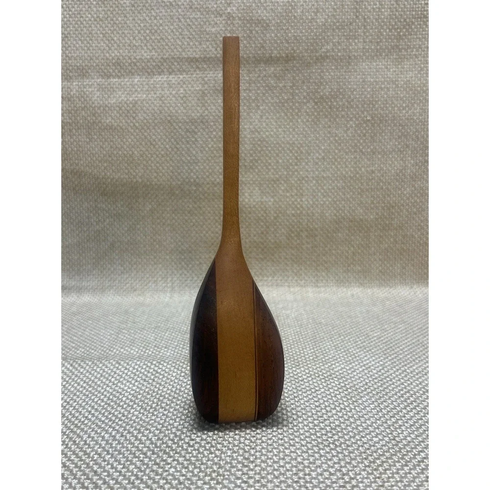 Mixed Natural Woods Handcrafted Vintage Bud Vase/MCM decor signed by artist Cox